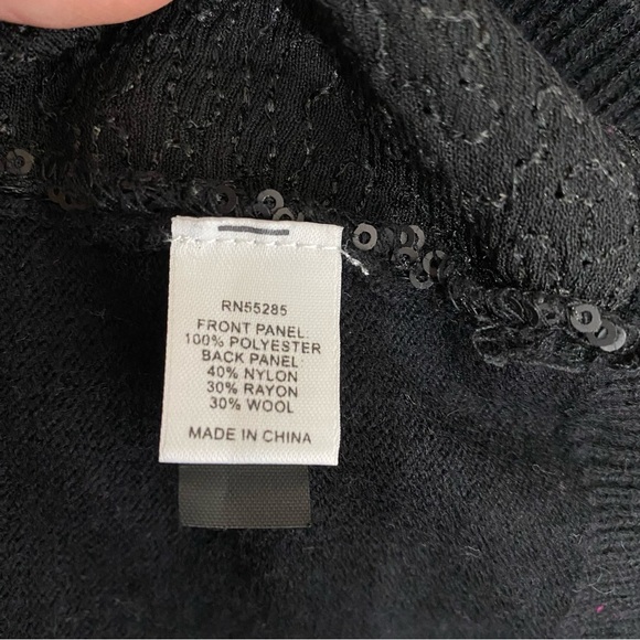 Express Design Studio Sequin Black Sweater Vest - Picture 4 of 8